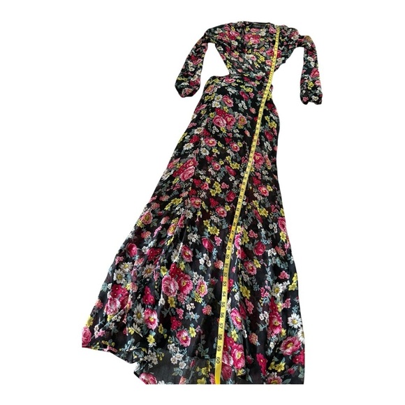 Reformation Joy Black Floral Long Sleeve Maxi Dress Size 2 (S) Vintage First Ed - Picture 5 of 8